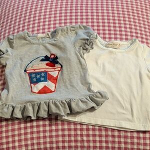 Patriotic Kids' Tee Set - Gray and White